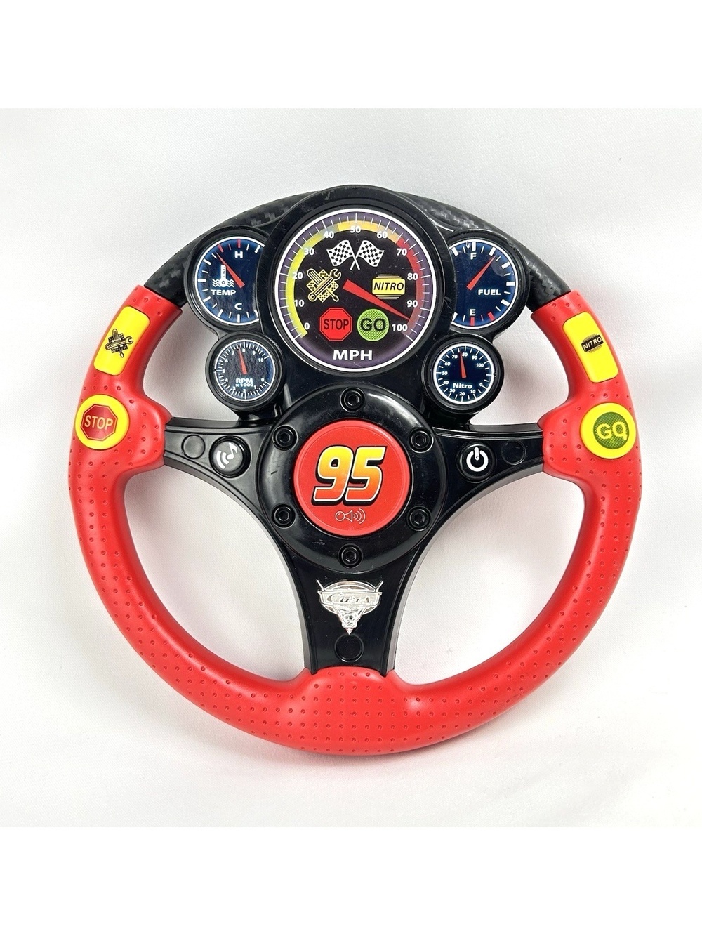 Disney Pixar Cars 3 Lightning McQueen Rev N Roll Steering Wheel **Works Read**